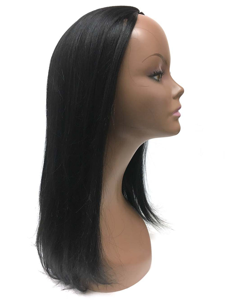 Half Wig 100% Human Hair in Yaki Straight 14" - Hairesthetic