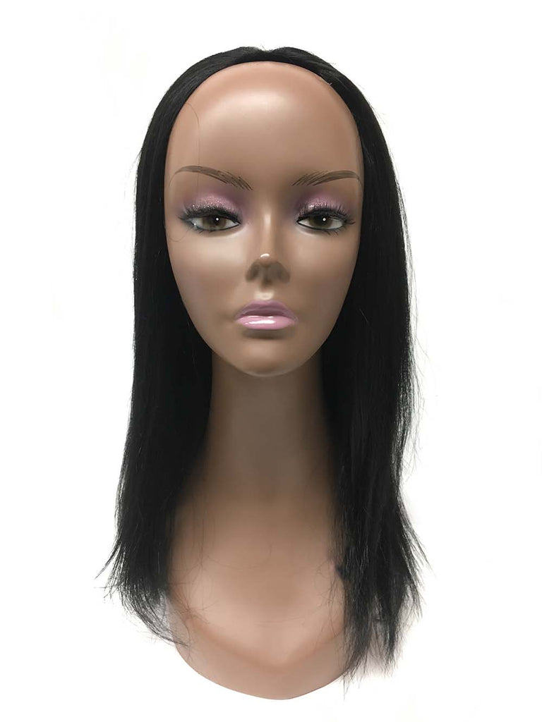 Half Wig 100% Human Hair in Yaki Straight 14" - Hairesthetic