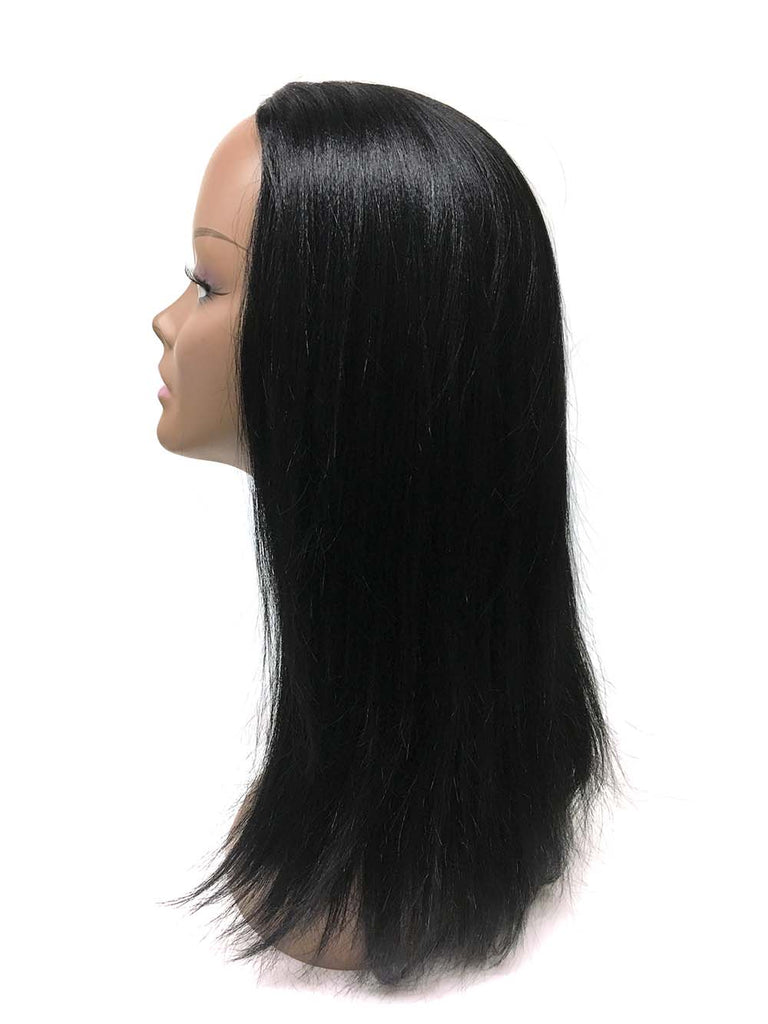 Half Wig 100% Human Hair in Yaki Straight 14" - Hairesthetic