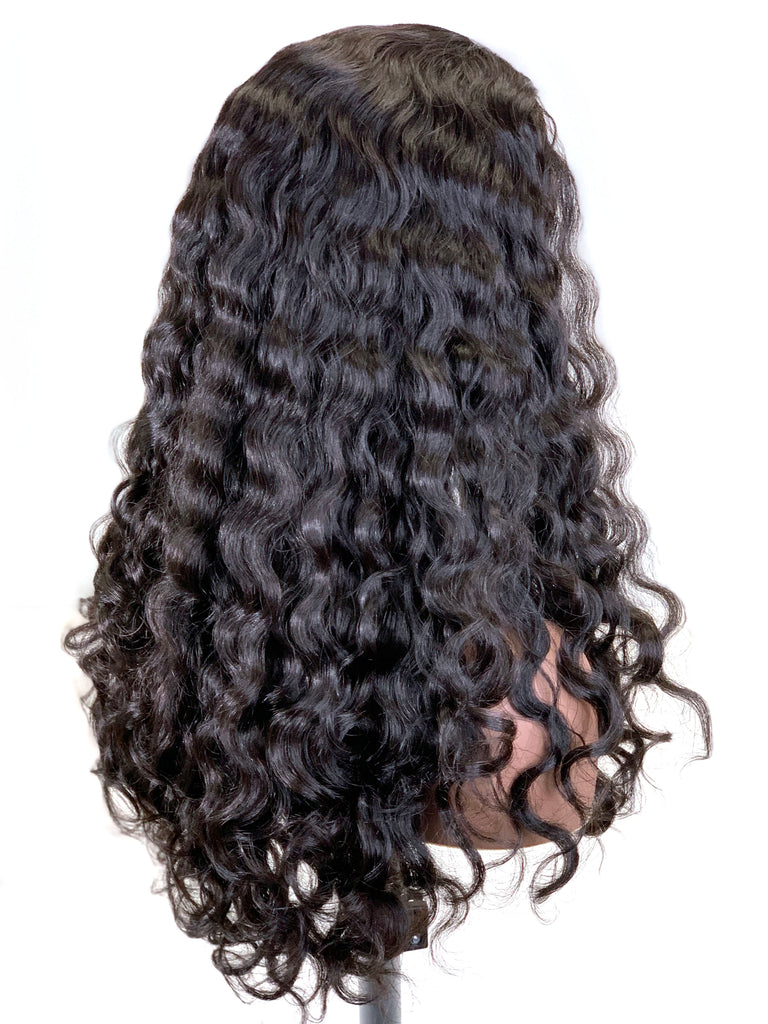 Half Wig 100% Human Hair in French Wave 18"