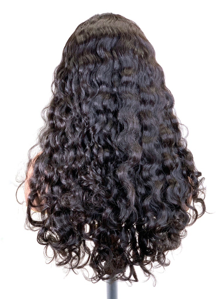 Half Wig 100% Human Hair in French Wave 18"