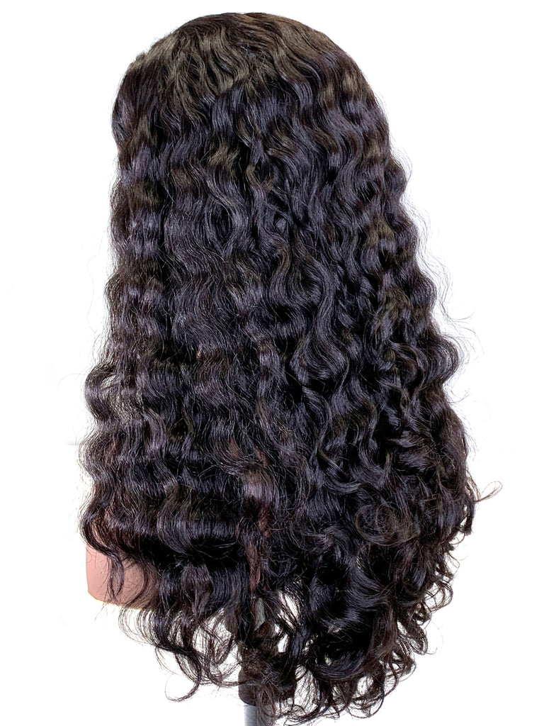 Half Wig 100% Human Hair in French Wave 18"