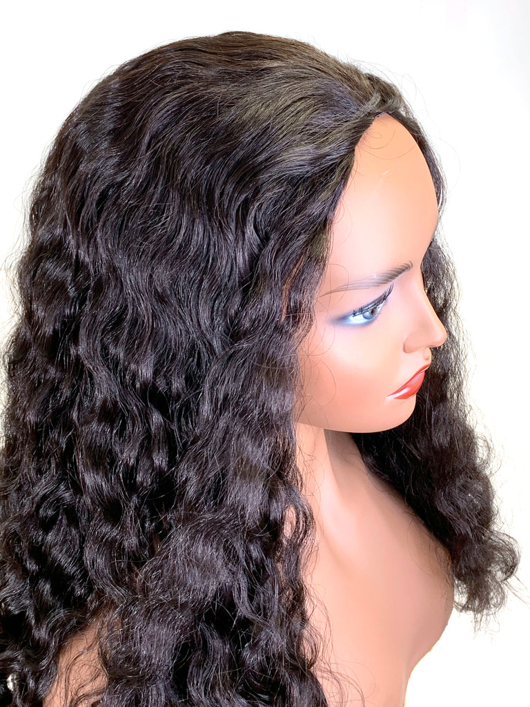 Half Wig 100% Human Hair in French Wave 18"