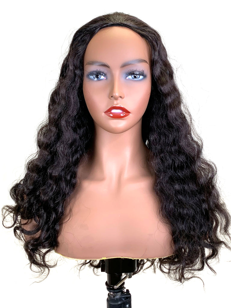 Half Wig 100% Human Hair in French Wave 18"