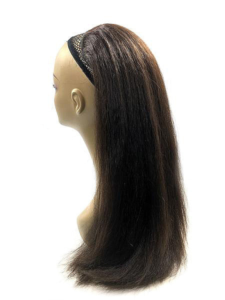 Cuticle Grade - Half Wig 100% Human Hair in Kinky Straight 18", Color #3 - Hairesthetic